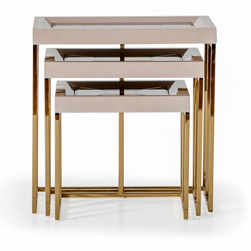 AICO Furniture -  Carmela Nesting Tables in Shimmer Ivory - LFR-CRMA224-141 - GreatFurnitureDeal