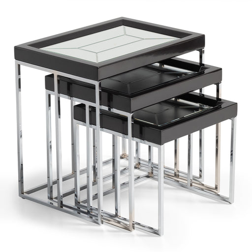 AICO Furniture - Carmela Nesting Tables Glossy in Charcoal Sand - LFR-CRMA224-830 - GreatFurnitureDeal