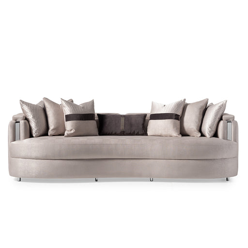 AICO Furniture - Carmela Mansion Sofa in Zinc Silver - LFR-CRMA816-ZNC-808 - GreatFurnitureDeal