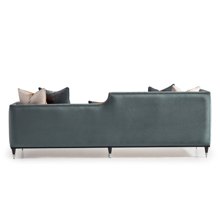 AICO Furniture - La Francaise Mansion Sofa in Azure Black - LFR-FRSE816-AZR-805 - GreatFurnitureDeal