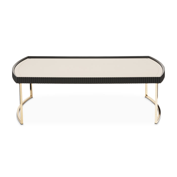 AICO Furniture - Lisbon Cocktail Table in Silken Matte Black - LFR-LSBN201-826 - GreatFurnitureDeal