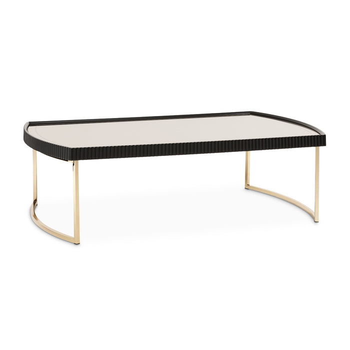 AICO Furniture - Lisbon Cocktail Table in Silken Matte Black - LFR-LSBN201-826 - GreatFurnitureDeal