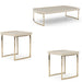 AICO Furniture - Lisbon 3 Piece Occasional Table Set in Silken Matte Cream - LFR-LSBN201-LSBN202-140 - GreatFurnitureDeal