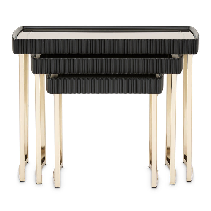 AICO Furniture - Lisbon Nesting Tables in Silken Matte Black - LFR-LSBN224-826 - GreatFurnitureDeal