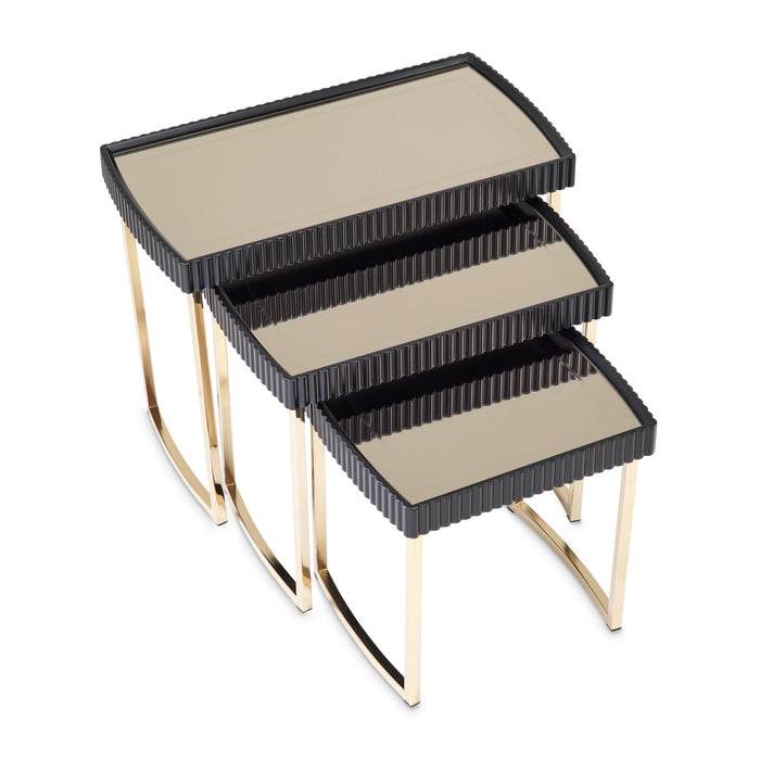 AICO Furniture - Lisbon Nesting Tables in Silken Matte Black - LFR-LSBN224-826 - GreatFurnitureDeal