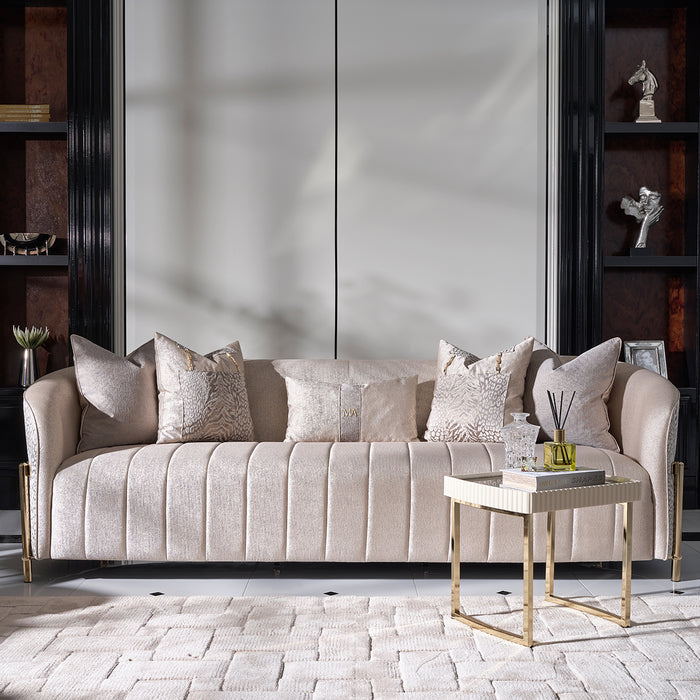 AICO Furniture - Lisbon Sofa in Opal Gold - LFR-LSBN815-OPL-806 - GreatFurnitureDeal