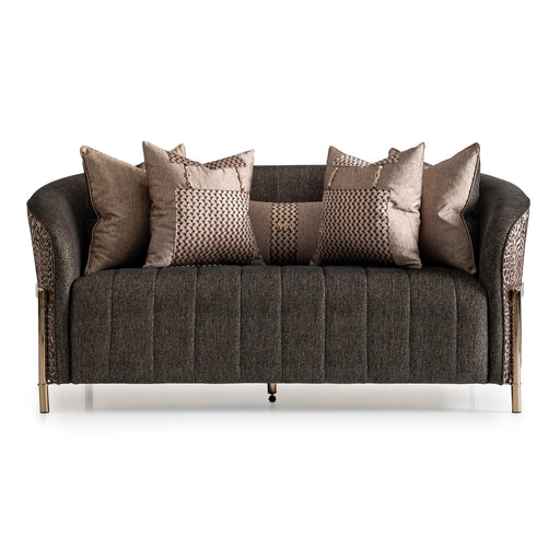 AICO Furniture - Lisbon Loveseat in Onyx"Gold - LFR-LSBN825-ONX-806 - GreatFurnitureDeal