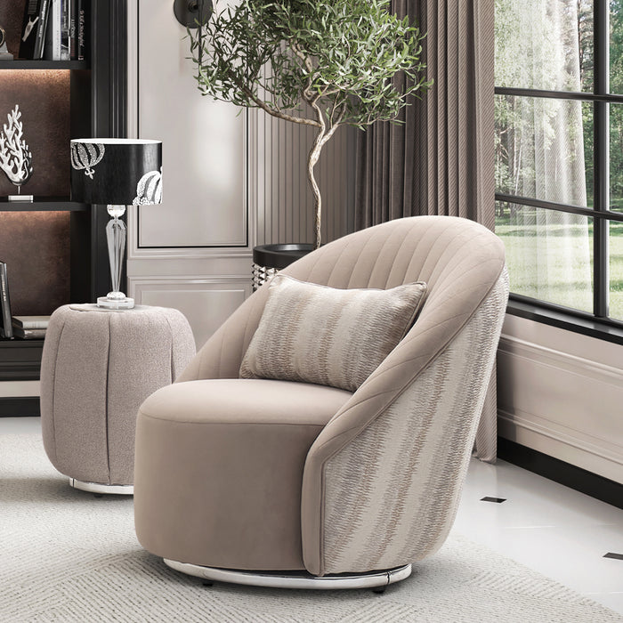 AICO Furniture - Lucca Swivel Chair in Silver - LFR-LUCA839-NGT-808 - GreatFurnitureDeal