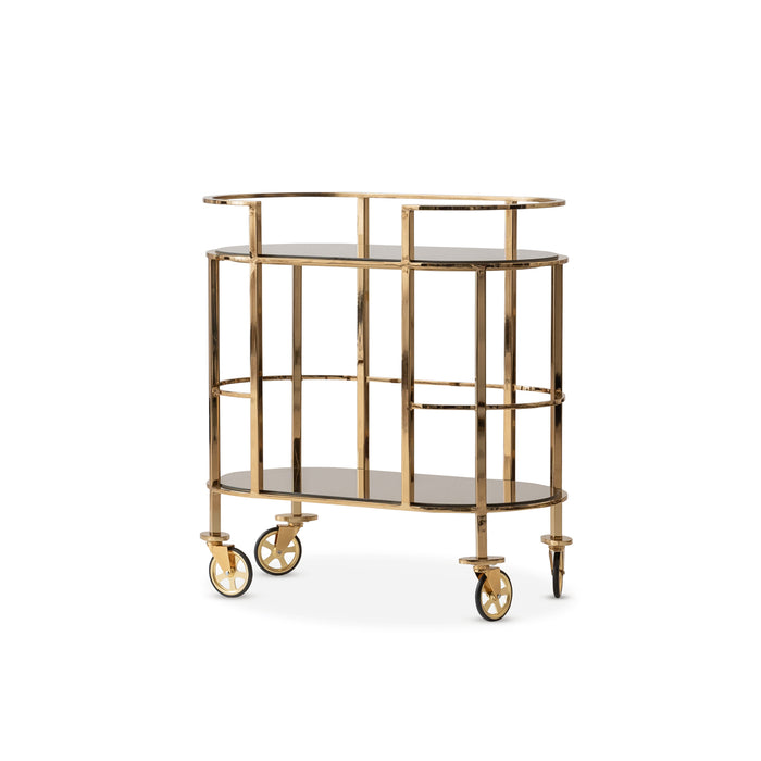 AICO Furniture - Savannah Breeze Serving Cart Bright Gold - LFR-SBRZ225-806 - GreatFurnitureDeal