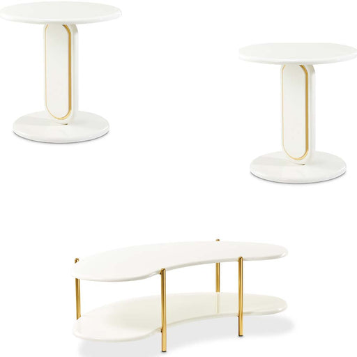 AICO Furniture - Sassani 3 Piece Occasional Tables in Pearl White/Gold - LFR-SSNI201-222-128 - GreatFurnitureDeal