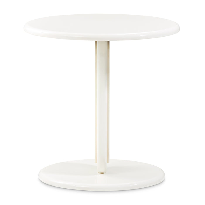 AICO Furniture - Sassani End Table in Pearl White/Gold - LFR-SSNI202-128 - GreatFurnitureDeal