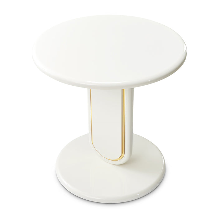 AICO Furniture - Sassani End Table in Pearl White/Gold - LFR-SSNI202-128 - GreatFurnitureDeal