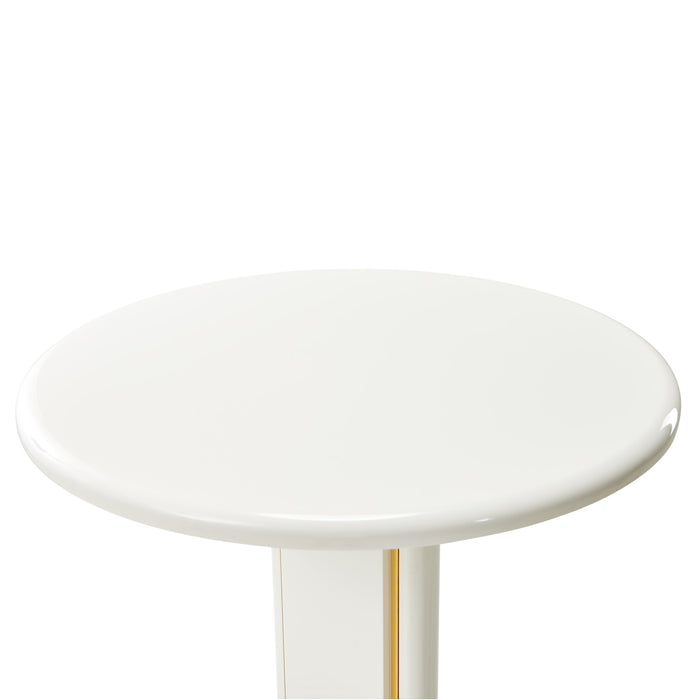 AICO Furniture - Sassani End Table in Pearl White/Gold - LFR-SSNI202-128 - GreatFurnitureDeal