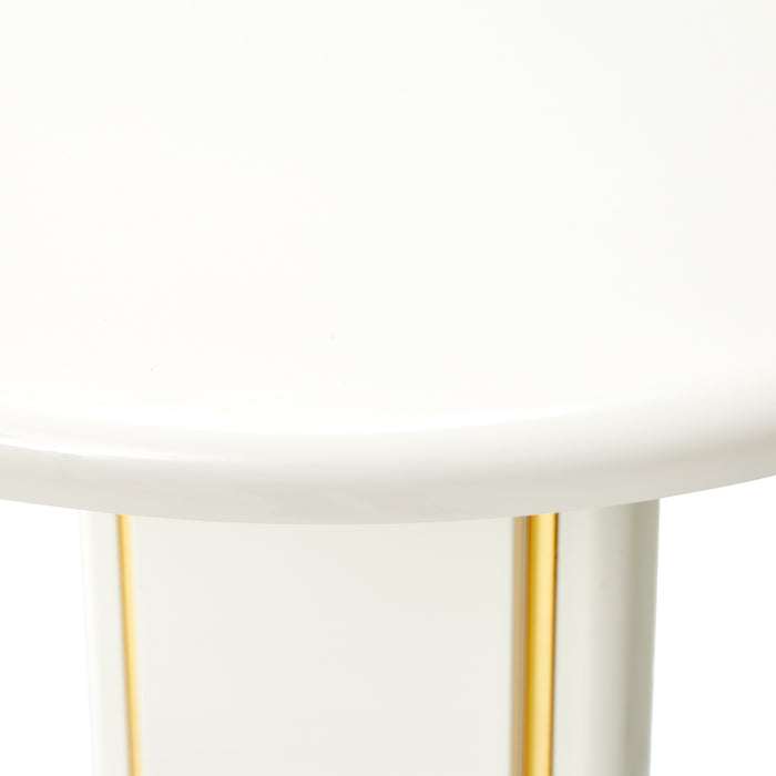 AICO Furniture - Sassani End Table in Pearl White/Gold - LFR-SSNI202-128 - GreatFurnitureDeal