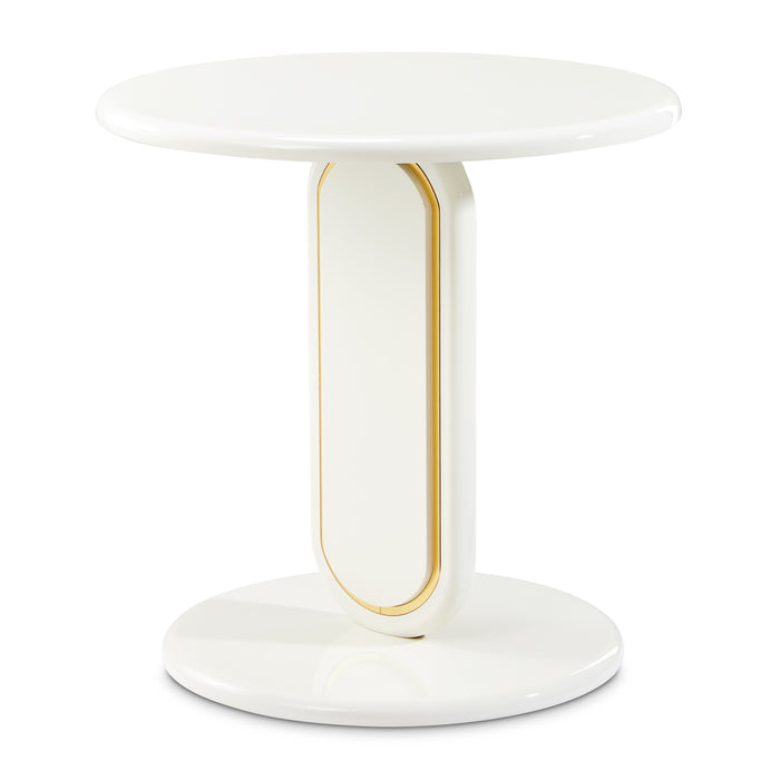 AICO Furniture - Sassani End Table in Pearl White/Gold - LFR-SSNI202-128 - GreatFurnitureDeal