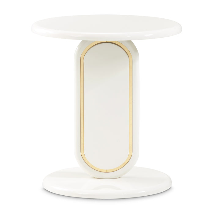 AICO Furniture - Sassani Accent Table in Pearl White/Gold - LFR-SSNI222-128 - GreatFurnitureDeal