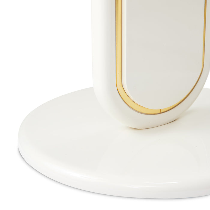 AICO Furniture - Sassani Accent Table in Pearl White/Gold - LFR-SSNI222-128 - GreatFurnitureDeal