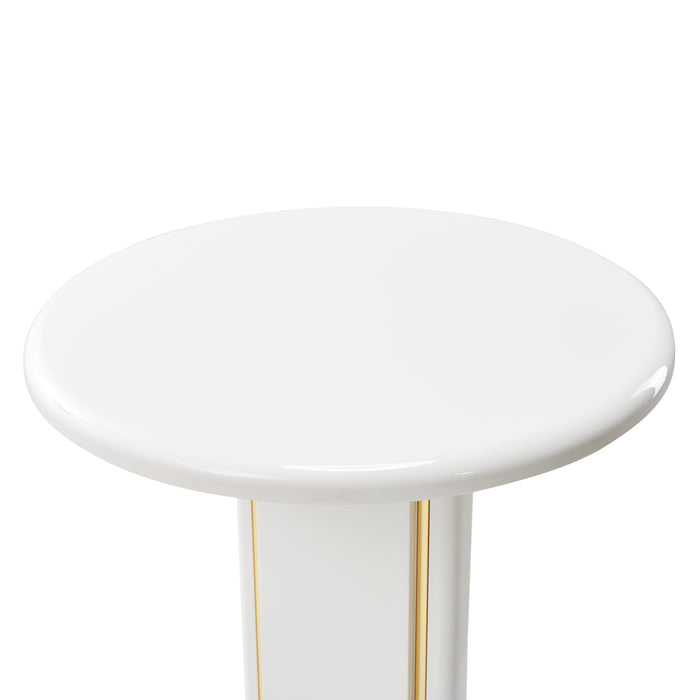 AICO Furniture - Sassani Accent Table in Pearl White/Gold - LFR-SSNI222-128 - GreatFurnitureDeal