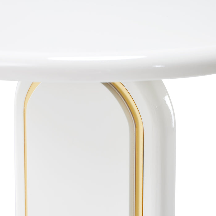 AICO Furniture - Sassani Accent Table in Pearl White/Gold - LFR-SSNI222-128 - GreatFurnitureDeal