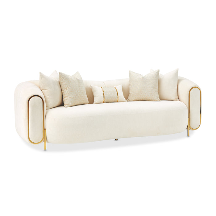 AICO Furniture - Sassani Sofa in Crepe/Gold - LFR-SSNI815-CPE-806 - GreatFurnitureDeal