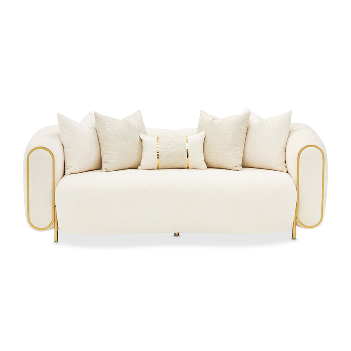 AICO Furniture - Sassani Loveseat in Crepe/Gold - LFR-SSNI825-CPE-806 - GreatFurnitureDeal