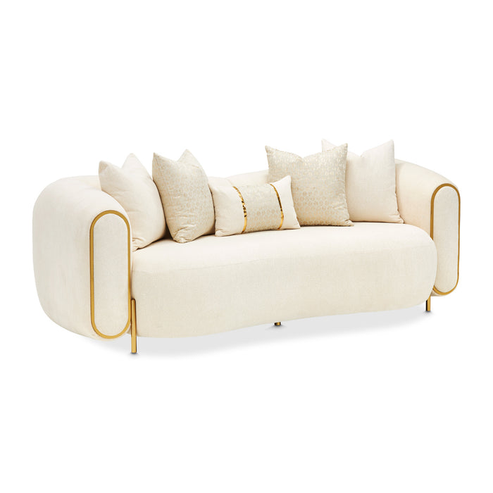 AICO Furniture - Sassani Loveseat in Crepe/Gold - LFR-SSNI825-CPE-806 - GreatFurnitureDeal