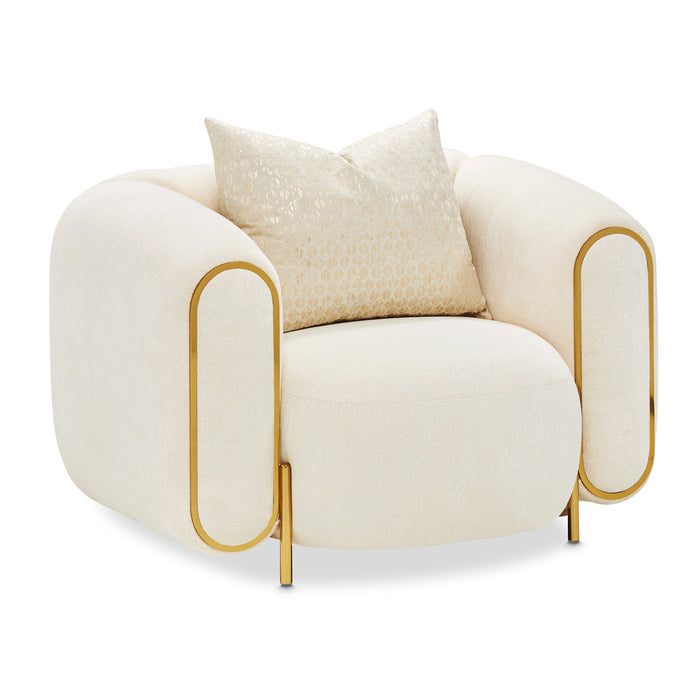 AICO Furniture - Sassani Accent Chair in Crepe/Gold - LFR-SSNI835-CPE-806 - GreatFurnitureDeal