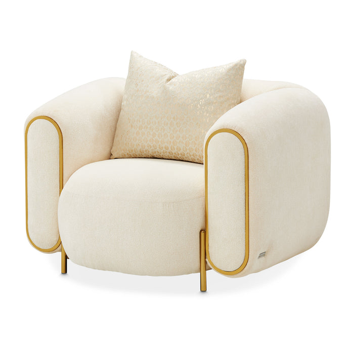 AICO Furniture - Sassani Accent Chair in Crepe/Gold - LFR-SSNI835-CPE-806 - GreatFurnitureDeal