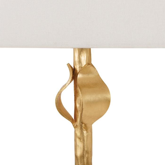 Worlds Away - Flush Iron Sconce With Leaf Detail In Gold Leaf - LINDA G - GreatFurnitureDeal