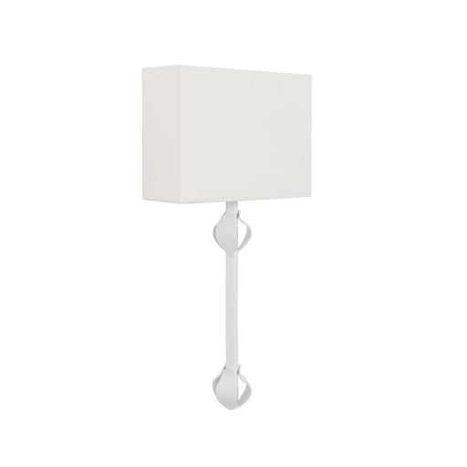 Worlds Away - Flush Iron Sconce With Leaf Detail In Matte White Powder Coat - LINDA WH - GreatFurnitureDeal