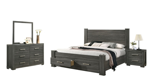 Mariano Furniture - Lisa 4 Piece Queen Bedroom Set in Gray - BQ-LIS-Q4 - GreatFurnitureDeal