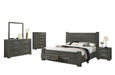 Mariano Furniture - Lisa 6 Piece Queen Bedroom Set in Gray - BQ-LIS-Q4NC - GreatFurnitureDeal