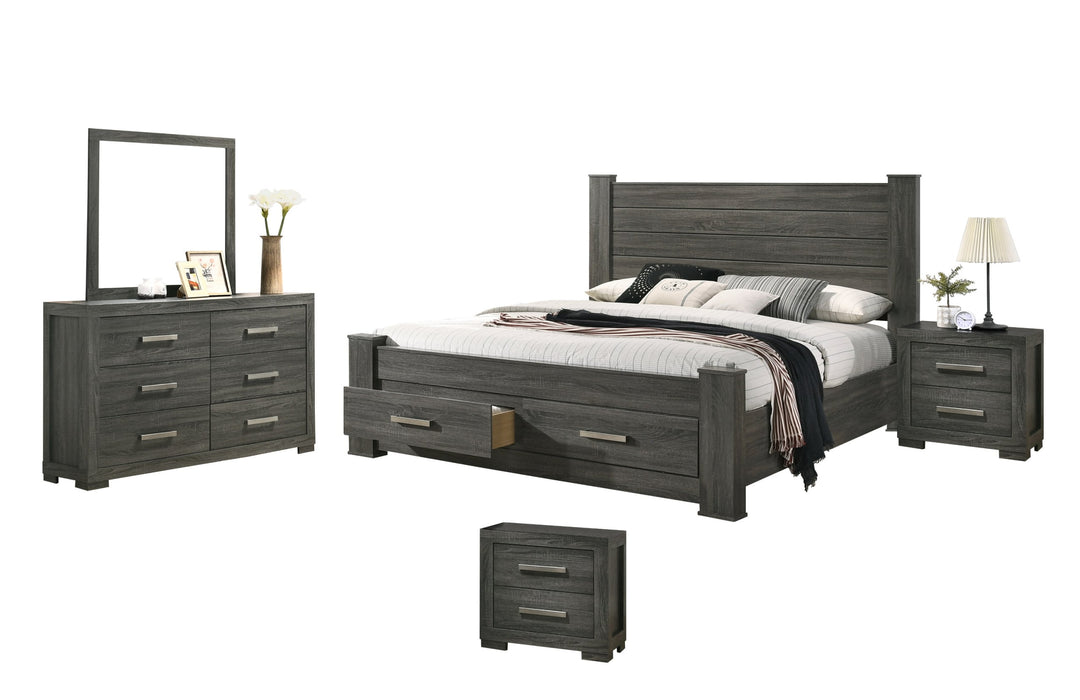 Mariano Furniture - Lisa 5 Piece Queen Bedroom Set in Gray - BQ-LIS-Q4C - GreatFurnitureDeal