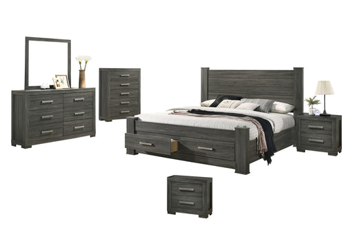 Mariano Furniture - Lisa 6 Piece California King Bedroom Set in Gray - BQ-LIS-CK4NC - GreatFurnitureDeal