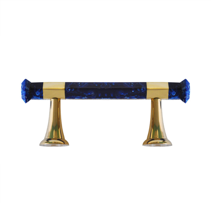 Worlds Away - Lisbon Handle With Brass Detailing In Marbled Blue - LISBON HMBL - GreatFurnitureDeal
