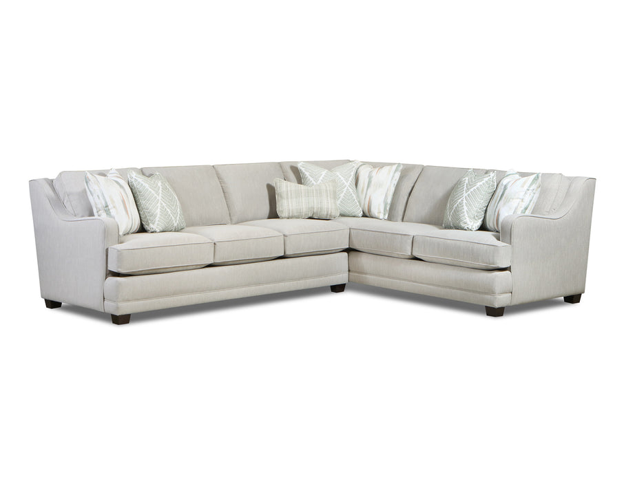 Southern Home Furnishings - Charlotte Sectional in Green/Grey - 7000-31R/33L Charlotte Cremini - GreatFurnitureDeal