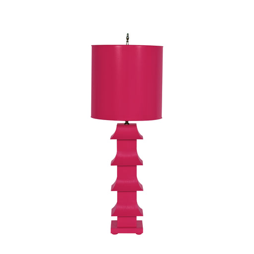 Worlds Away -  Pagoda Hot Pink Tole Table Lamp - LMPHPI - GreatFurnitureDeal