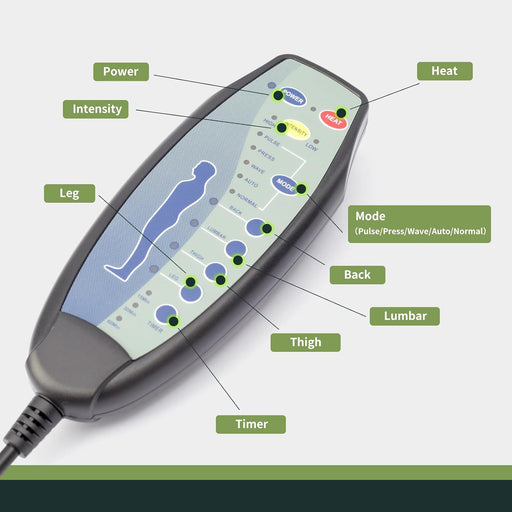 Replacement Remote for Heat and Massage Chairs - 4 Zone - 8 Pin Female Connection - LN-207-8JR - GreatFurnitureDeal