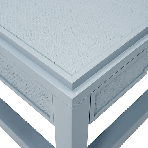 Worlds Away - Locklin Two Hidden Drawer Coffee Table With Matte Light Blue Lacquer - LOCKLIN LB - GreatFurnitureDeal