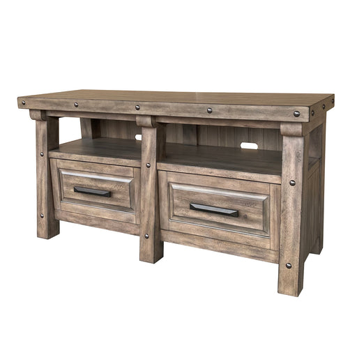 Parker House - Lodge 63 in. Entertainment Console Table in Siltstone - LOD#63 - GreatFurnitureDeal