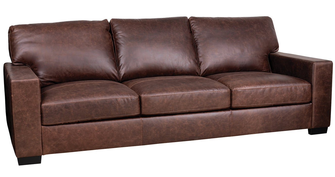 Mariano Italian Leather Furniture - Lorenzo Sofa in Bomber Brown - LORENZO-S
