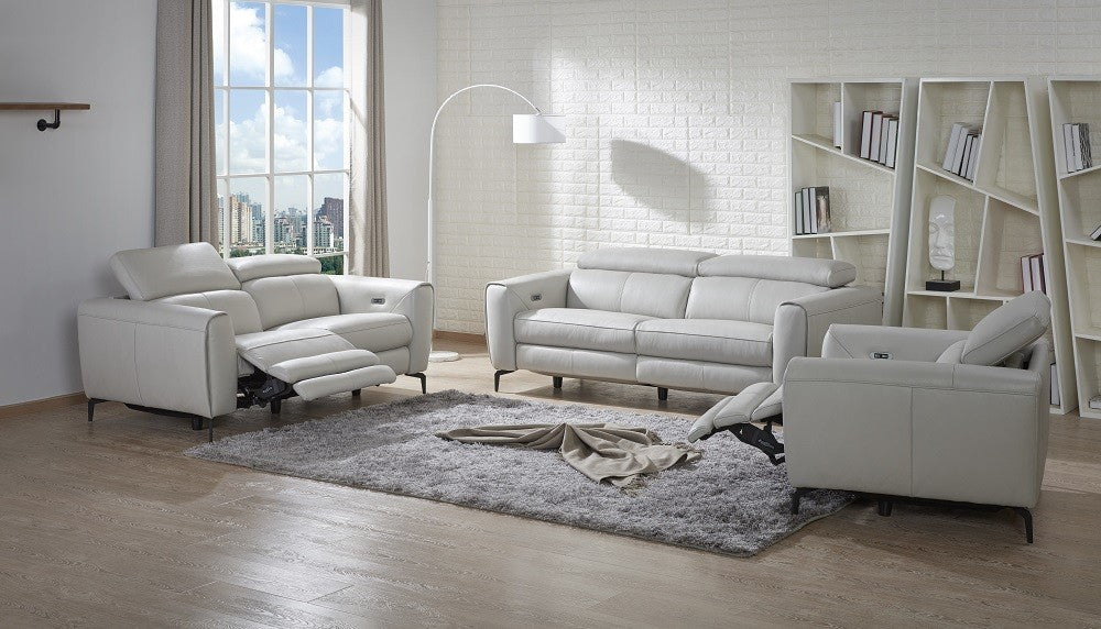 J&M Furniture - Lorenzo 2 Piece Motion Sofa Set in Light Grey - 18824-SC-LIGHT GREY