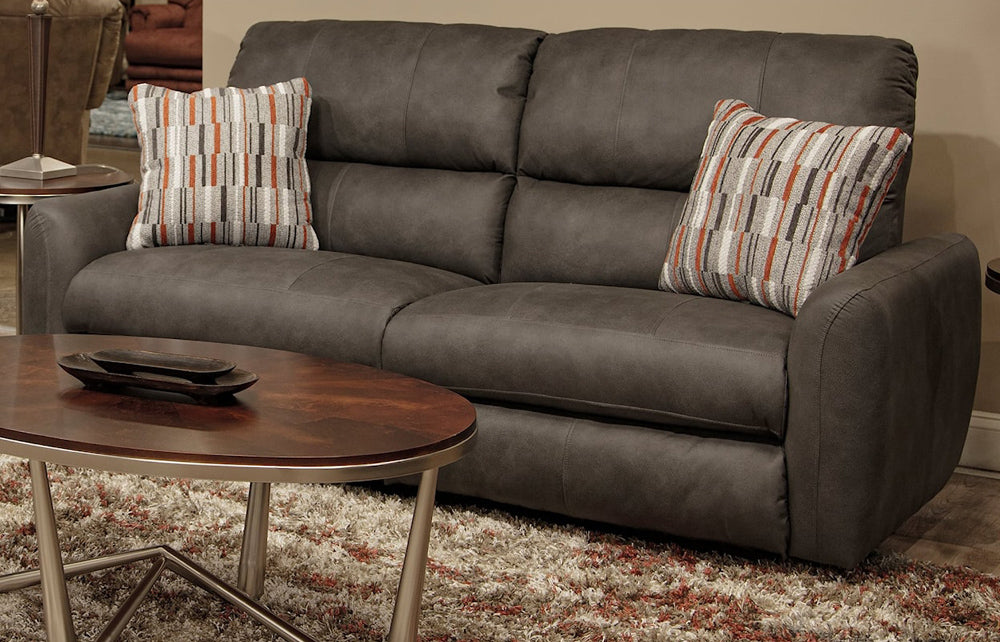 Catnapper - Dorian 2 Piece Power Reclining Sofa Set in Charcoal/Nutmeg - 63071-72-CHARCOAL - GreatFurnitureDeal