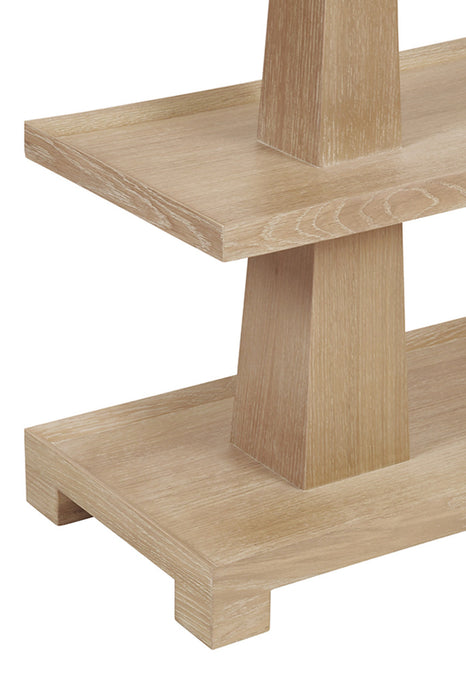 Worlds Away - Lowen Three Tier Two Column Console In Cerused Oak - LOWEN CO