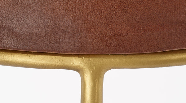 Jamie Young Company - Henry Round Leather Bar Stool - LS20HENBSBR