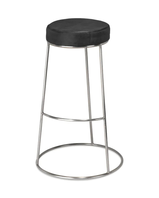 Jamie Young Company - Henry Round Leather Bar Stool - LS20HENBSCHA - GreatFurnitureDeal