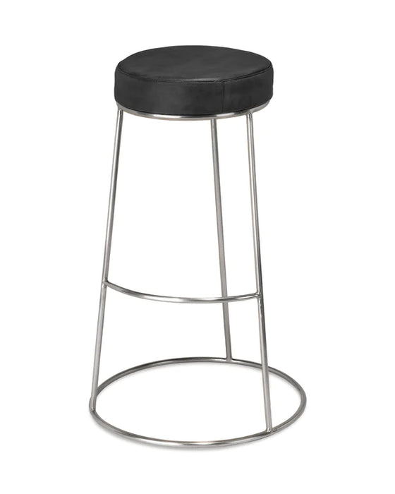 Jamie Young Company - Henry Round Leather Bar Stool - LS20HENBSCHA
