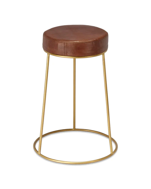 Jamie Young Company - Henry Round Leather Counter Stool - LS20HENCSBR - GreatFurnitureDeal