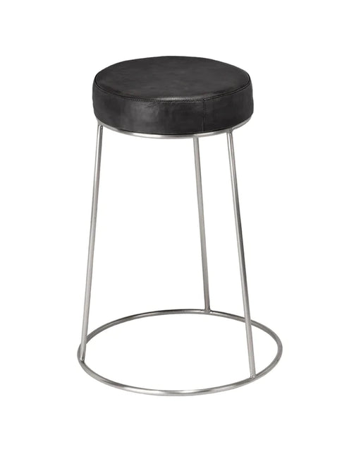 Jamie Young Company - Henry Round Leather Counter Stool - LS20HENCSCHA - GreatFurnitureDeal