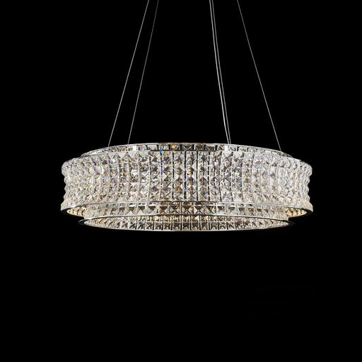 AICO Furniture - Galaxy"Round LED Chandelier, Large"Chrome - LT-CH1030CRM-CLR - GreatFurnitureDeal